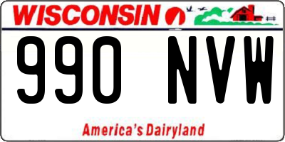 WI license plate 990NVW