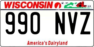 WI license plate 990NVZ