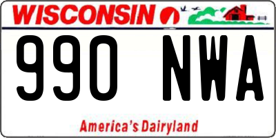 WI license plate 990NWA