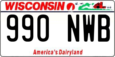 WI license plate 990NWB