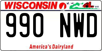 WI license plate 990NWD