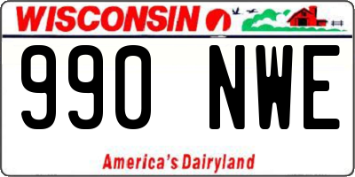 WI license plate 990NWE