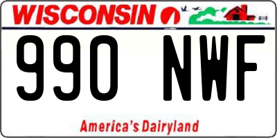 WI license plate 990NWF
