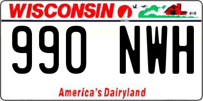 WI license plate 990NWH