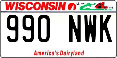 WI license plate 990NWK