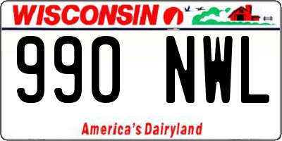 WI license plate 990NWL