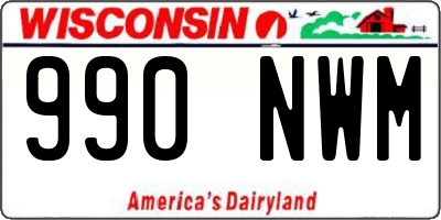 WI license plate 990NWM