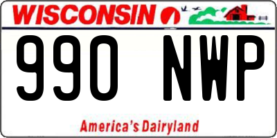 WI license plate 990NWP