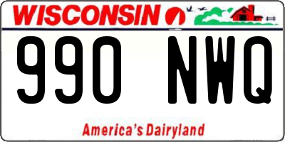 WI license plate 990NWQ