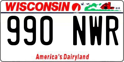 WI license plate 990NWR