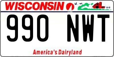 WI license plate 990NWT