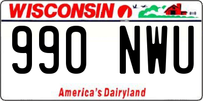 WI license plate 990NWU