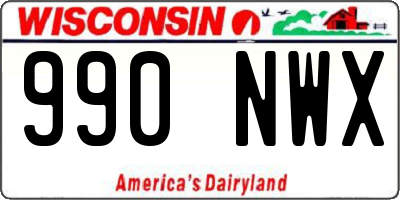 WI license plate 990NWX