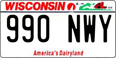 WI license plate 990NWY