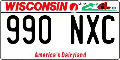 WI license plate 990NXC