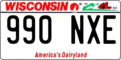 WI license plate 990NXE