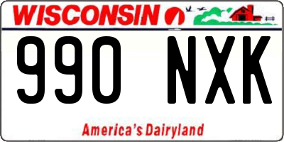 WI license plate 990NXK