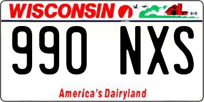 WI license plate 990NXS