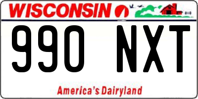 WI license plate 990NXT