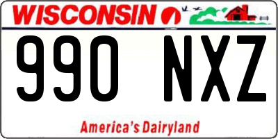 WI license plate 990NXZ
