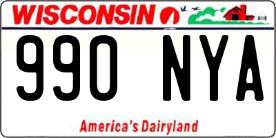WI license plate 990NYA