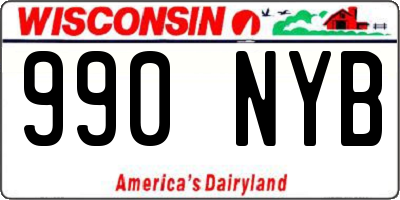 WI license plate 990NYB