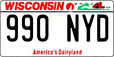 WI license plate 990NYD