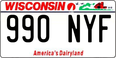 WI license plate 990NYF