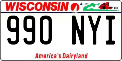 WI license plate 990NYI