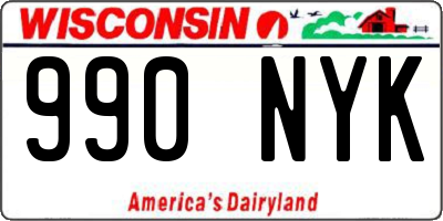 WI license plate 990NYK