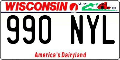 WI license plate 990NYL