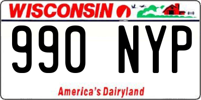 WI license plate 990NYP