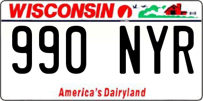 WI license plate 990NYR