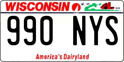 WI license plate 990NYS
