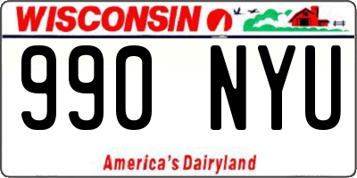WI license plate 990NYU
