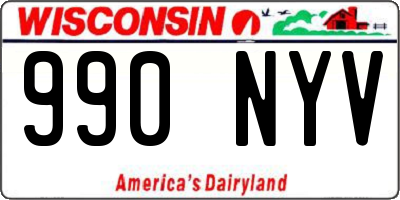 WI license plate 990NYV