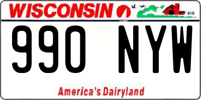 WI license plate 990NYW