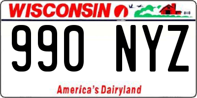 WI license plate 990NYZ