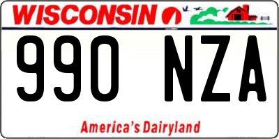 WI license plate 990NZA
