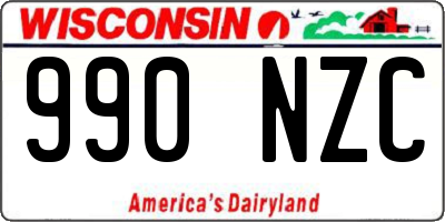 WI license plate 990NZC