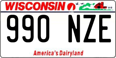 WI license plate 990NZE