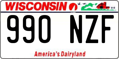 WI license plate 990NZF