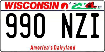 WI license plate 990NZI