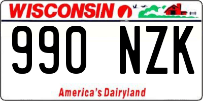 WI license plate 990NZK
