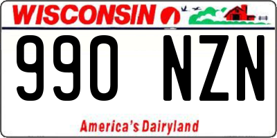 WI license plate 990NZN