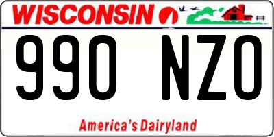 WI license plate 990NZO