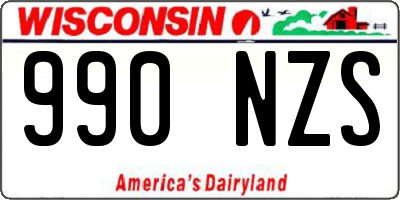 WI license plate 990NZS