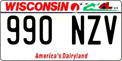 WI license plate 990NZV