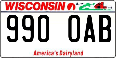 WI license plate 990OAB