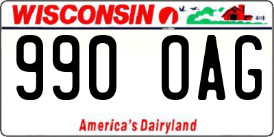 WI license plate 990OAG